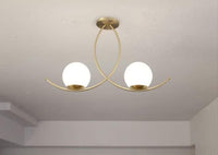 Modern 2-Light Glass ChandelierVL-B.E.S-10011