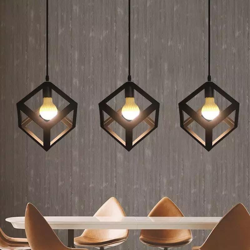 Triple Cubic Pendant Light with Rectangular Base VL-SL-2025